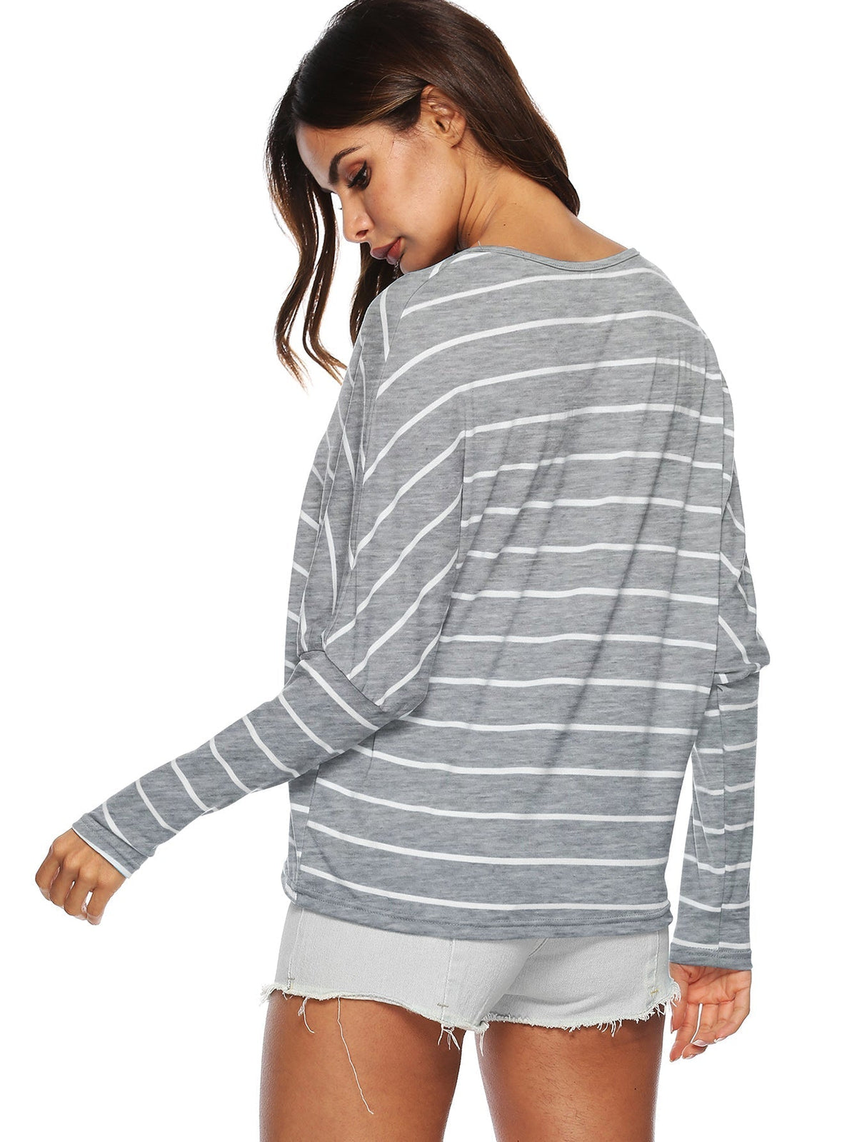 KittenAlarm - Striped Batwing SleeveTop