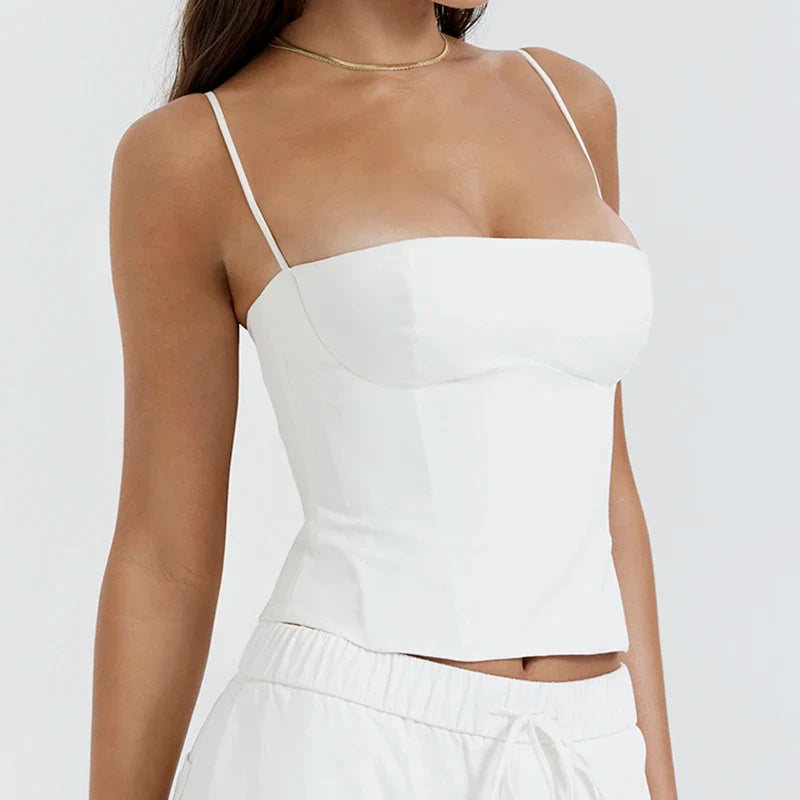 Zip-Up Bustier Corset Crop Top
