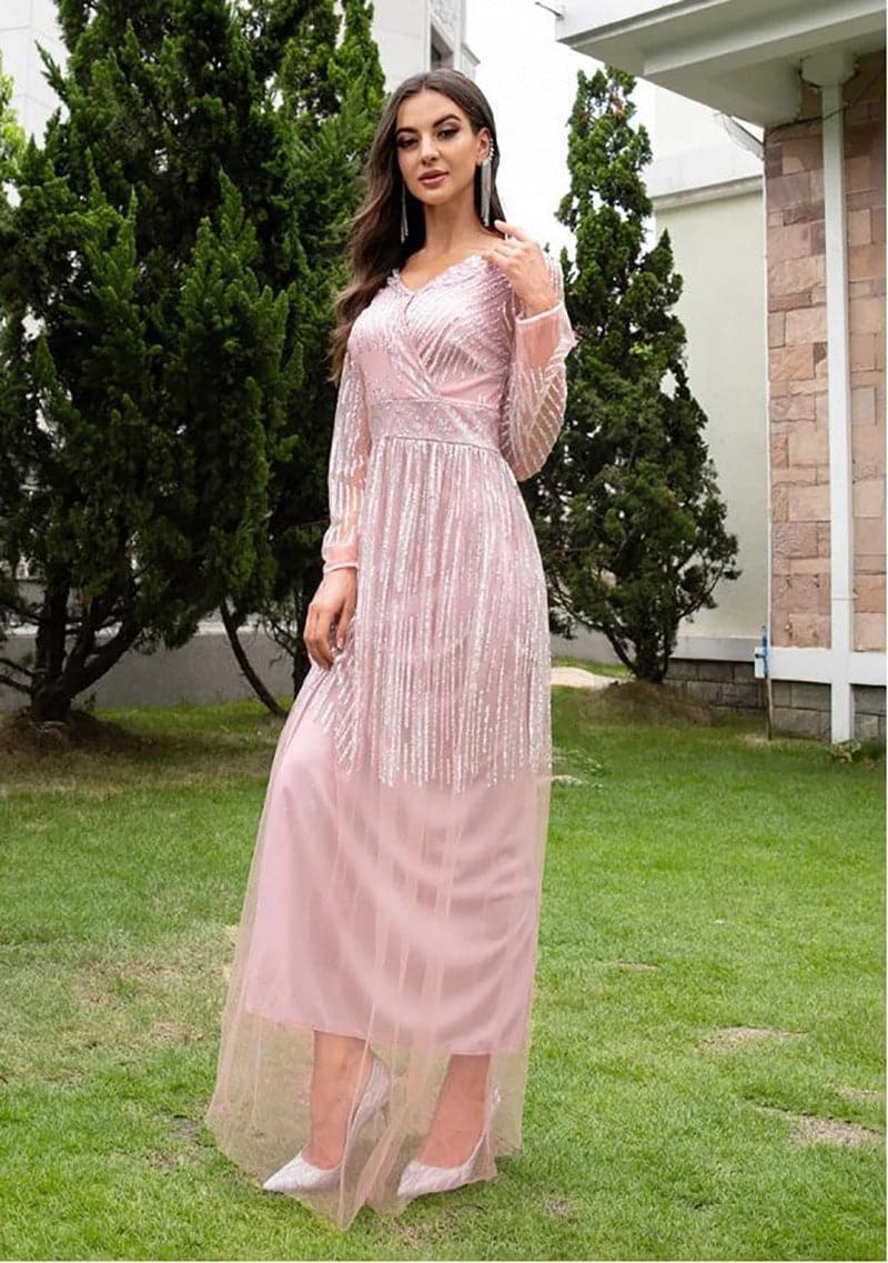 Summer Elegant Long Sleeve Gauze Tulle Wedding Dress - View 6