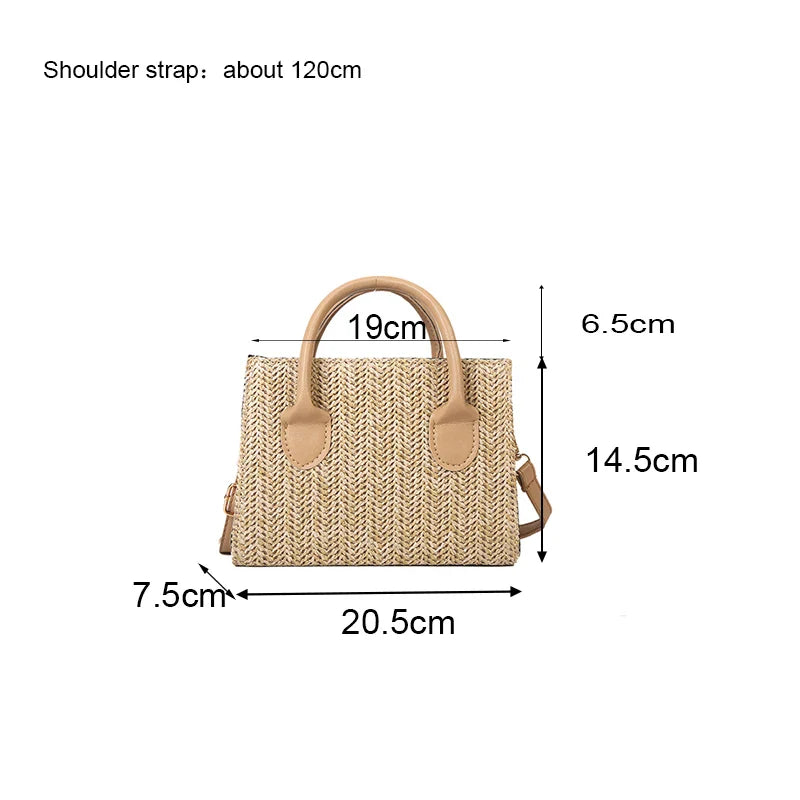 Summer Fresh Flower Woven Crossbody Handbag