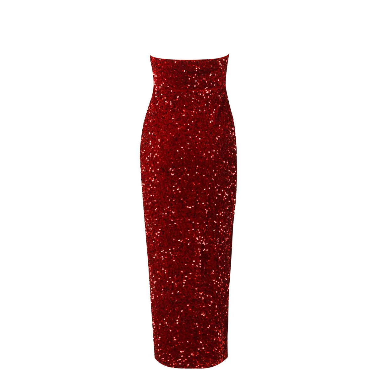 Strapless High Split Sequin Mermaid Maxi Dress 5