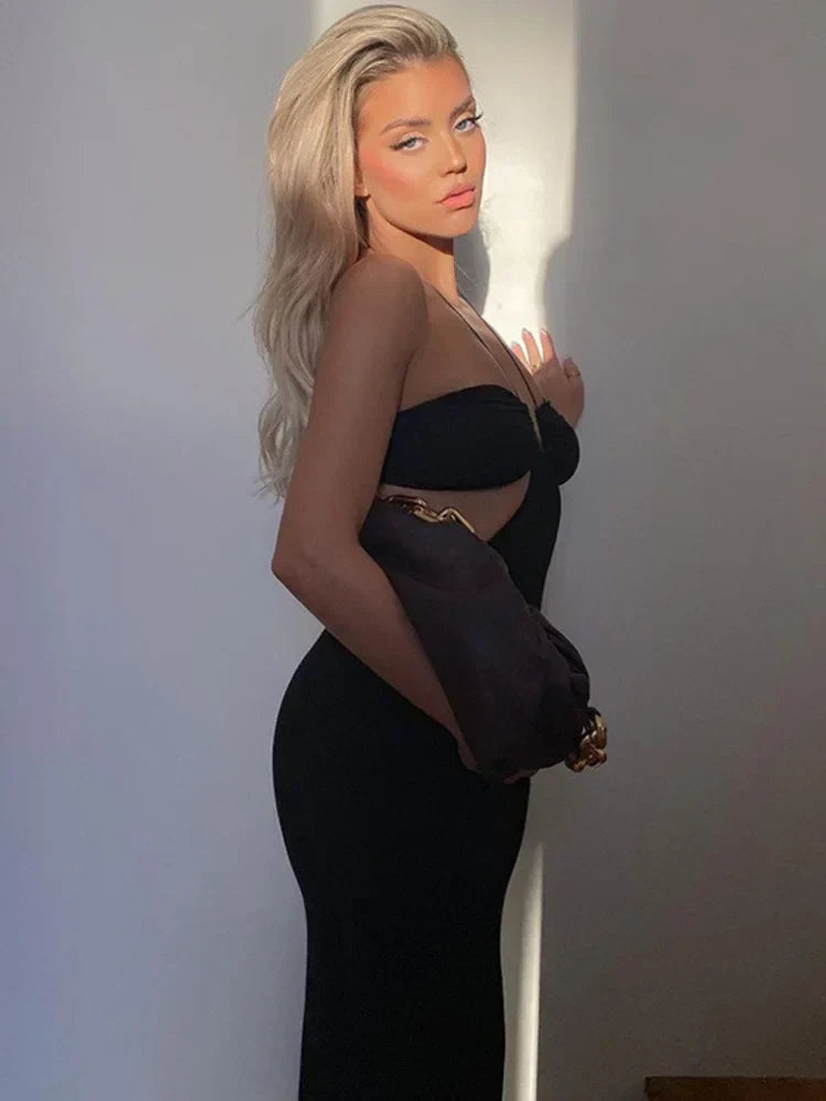 Bandage Halter Neck Cut Out Bodycon Midi Dress - View 3