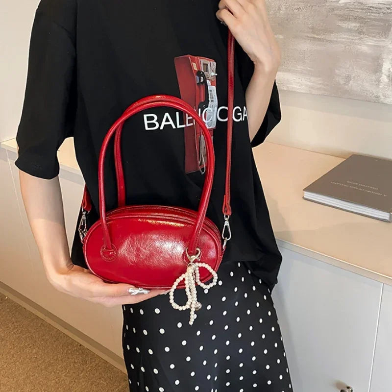 Red Casual Korean Style Underarm Shoulder Bag