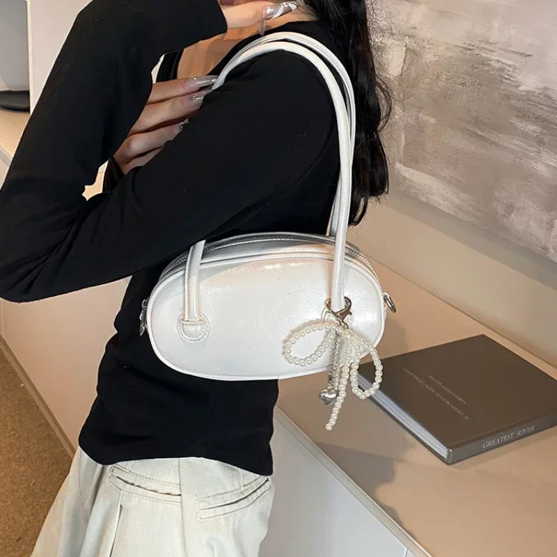 Red Casual Korean Style Underarm Shoulder Bag