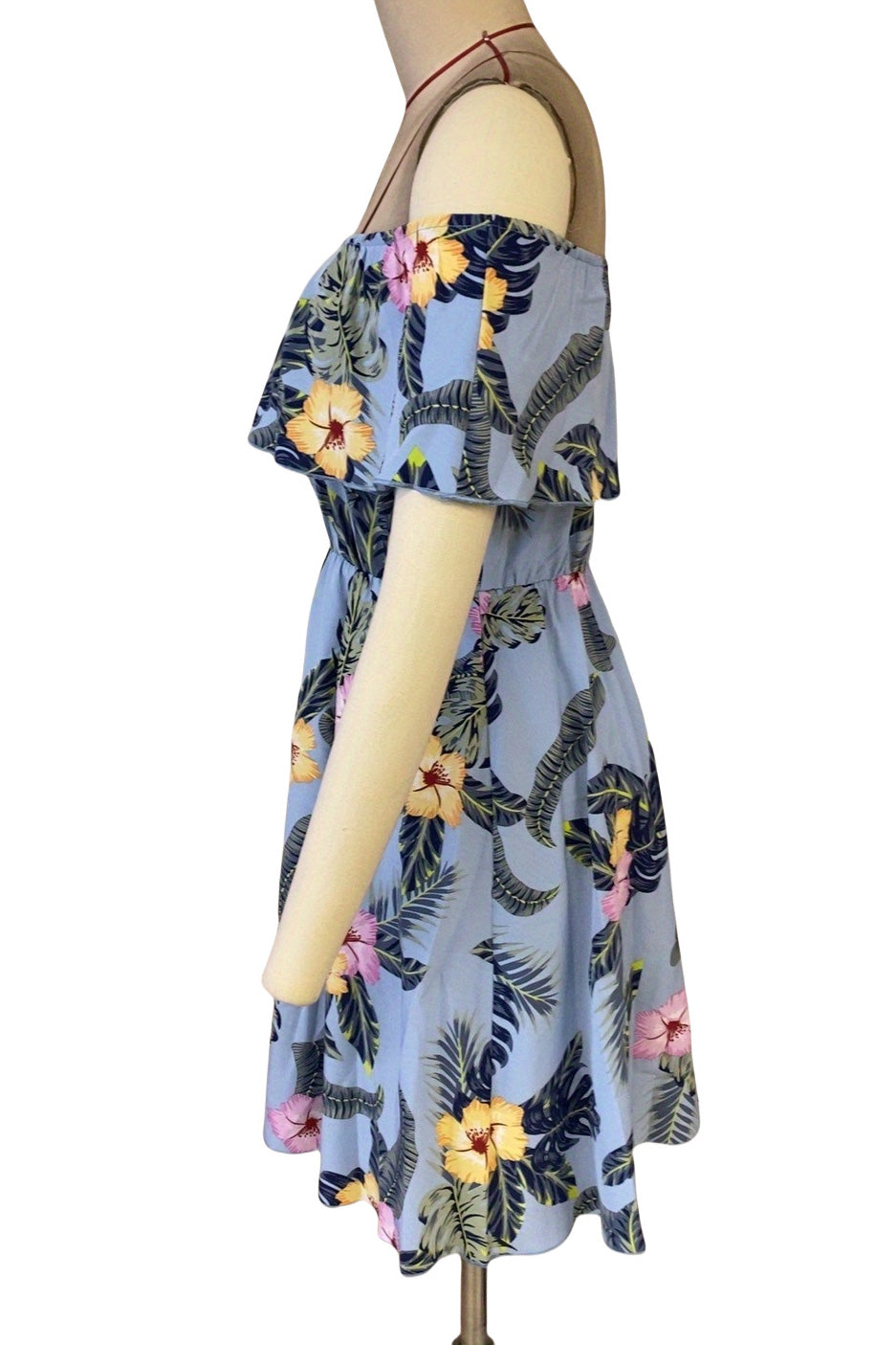 Summer Mini Printed Off-shoulder A-Line Ruffle Dress