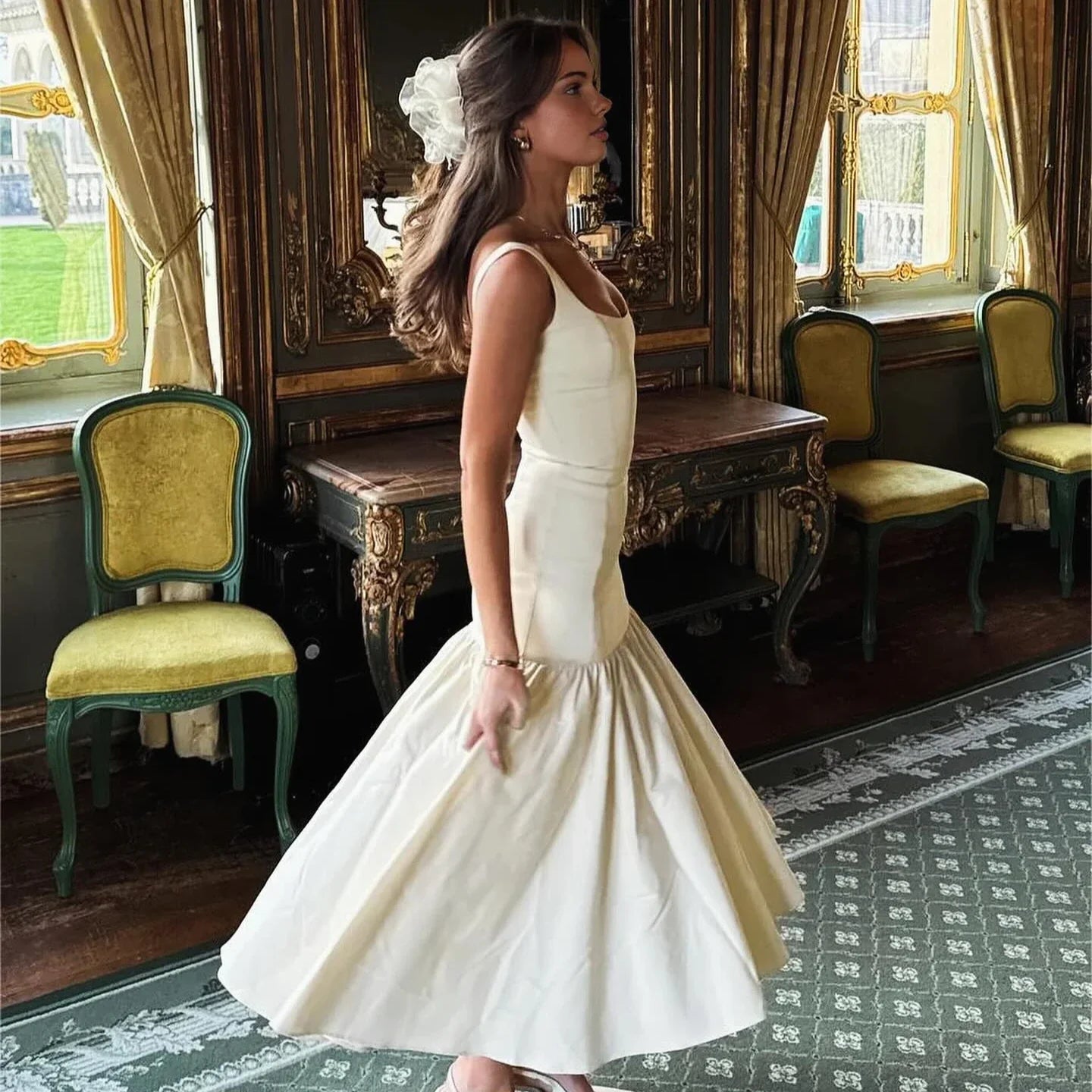 Red Spaghetti Strap Midi Holiday Dress - Casual Birthday & Christmas Party Dress - Fashionpara