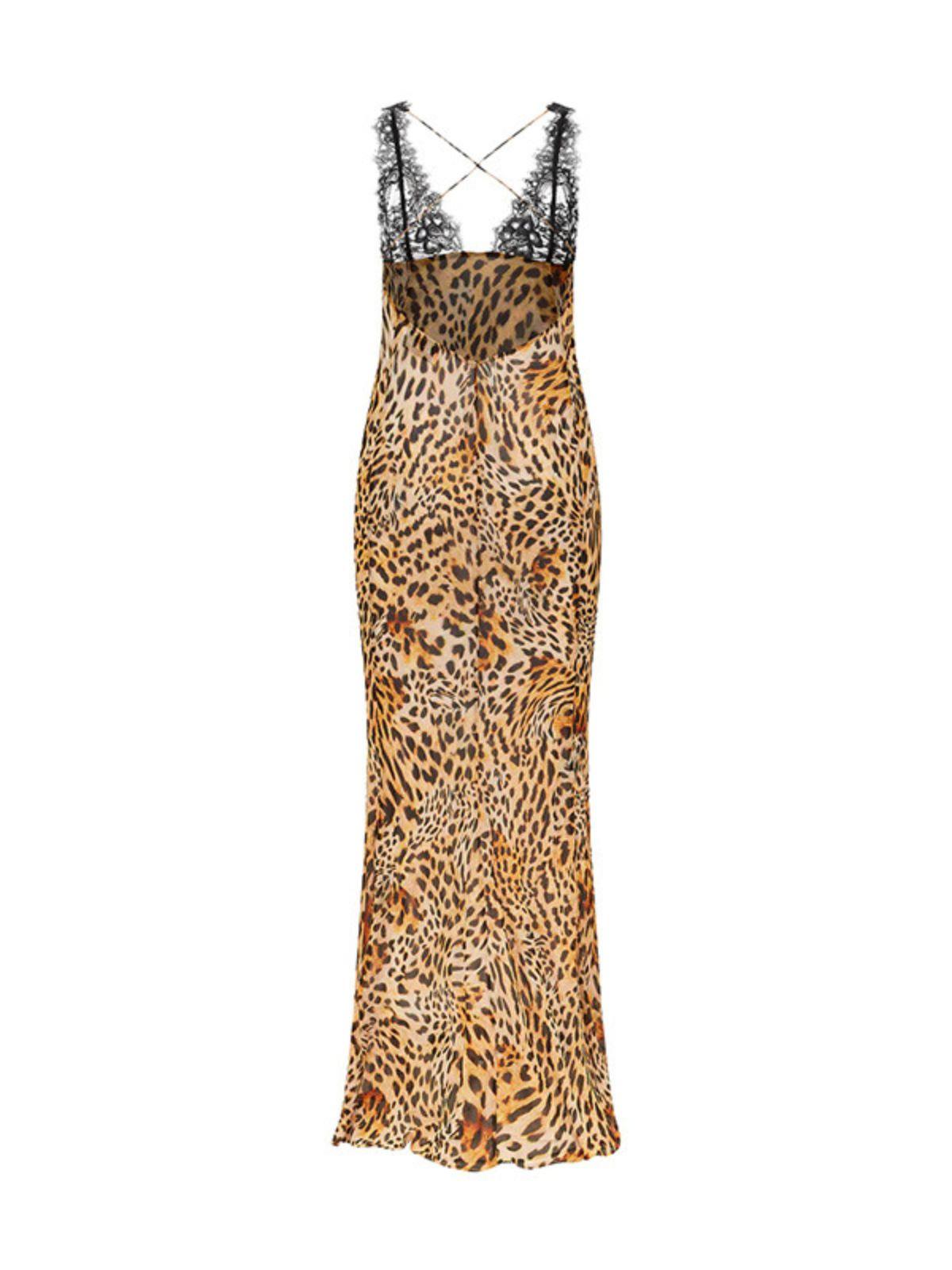 Svea Lace Leopard Printed Maxi Dress