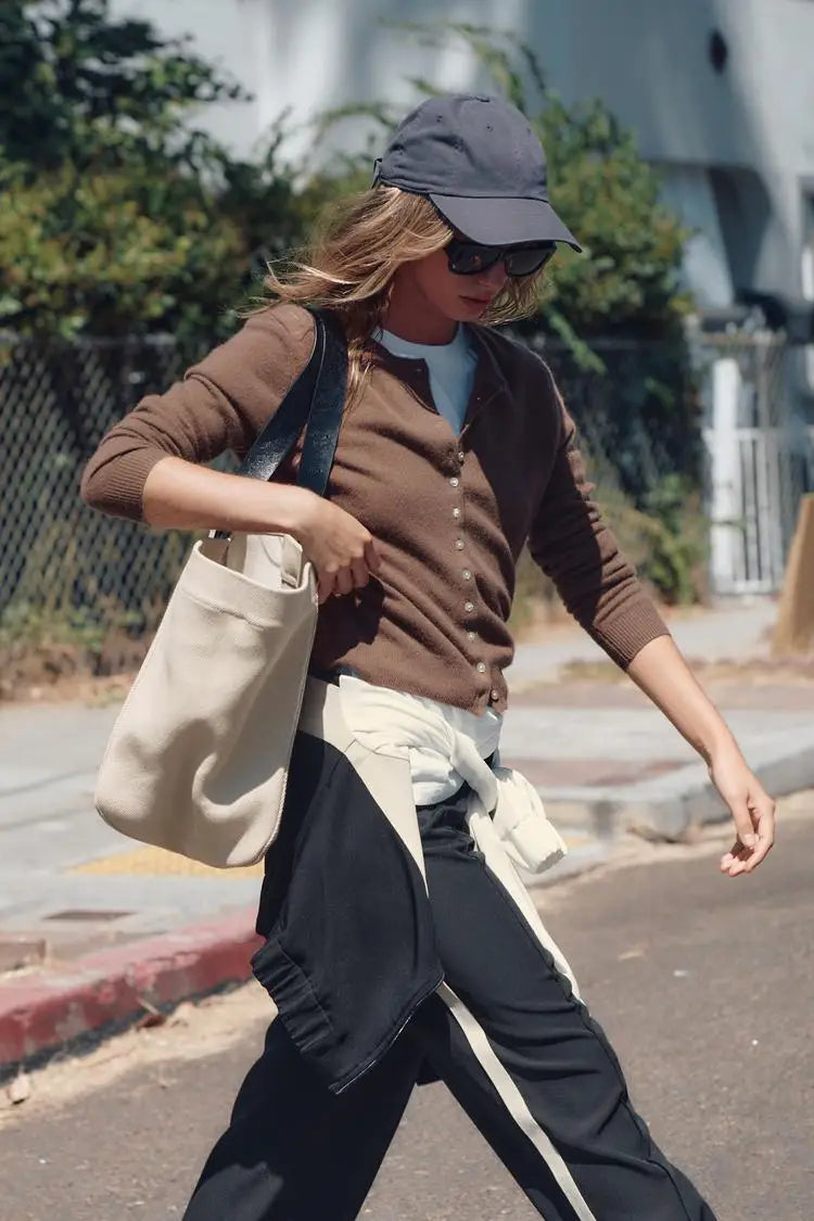 Sweet Pink Round Neck Short Cardigan