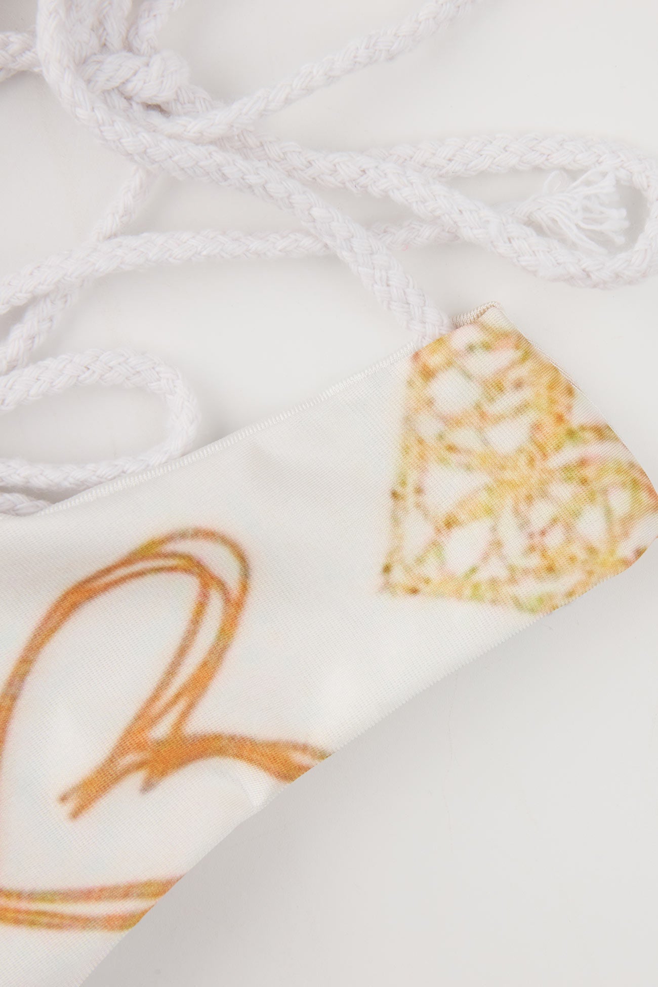 Peach Heart Print Tie-back Bikini Suits