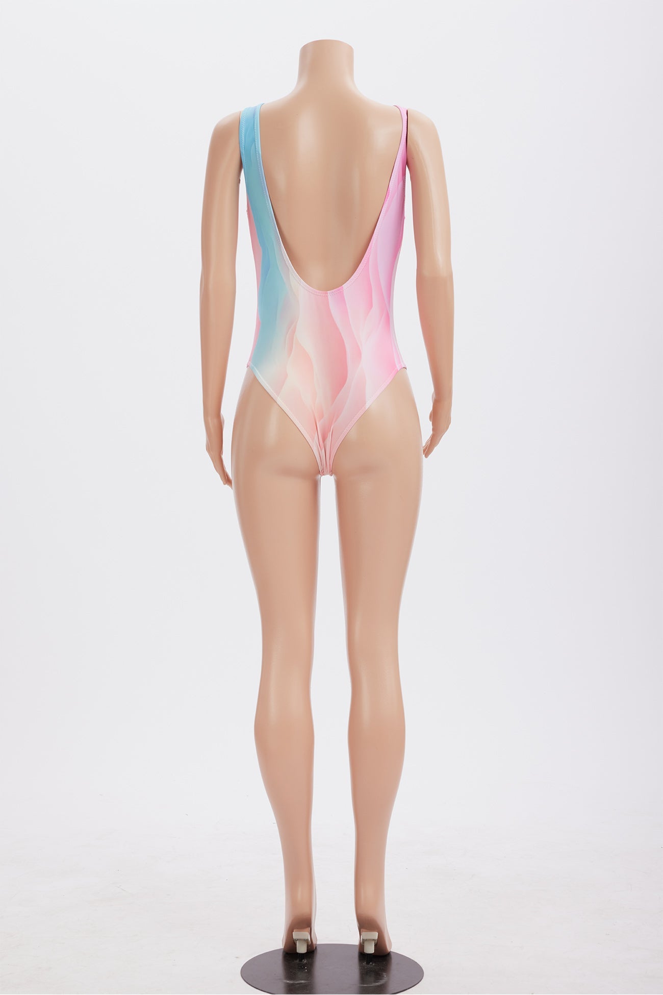 Tie-dyed Backless One Piece Swimwear