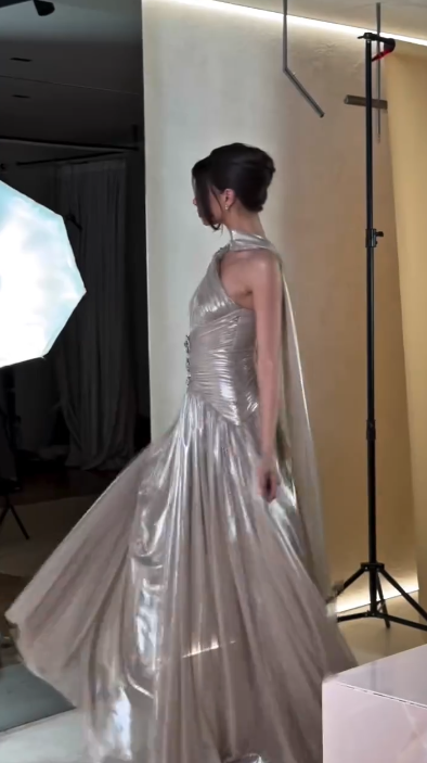 Stylish One Shoulder Satin Pleated A Line Long Prom Dress Formal Evening Dress With Scarf D816