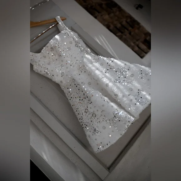 Elegant White Lace Sequin Beaded A Line Short Prom Dress Formal 7th Grade Homecoming Dress D196