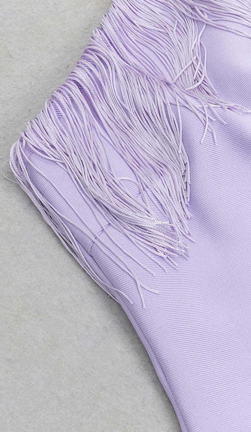 Halter Neck Tassel Fringe Hem Bodycon Midi Dress