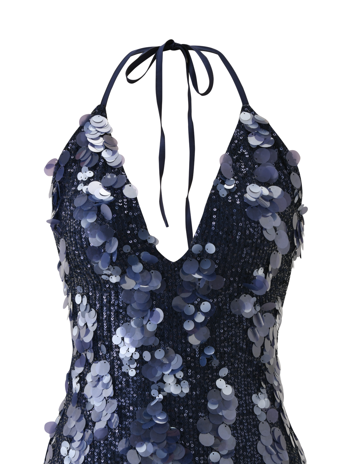 Sequin Deep V-Neck Halter Backless Mini Dress - View 10