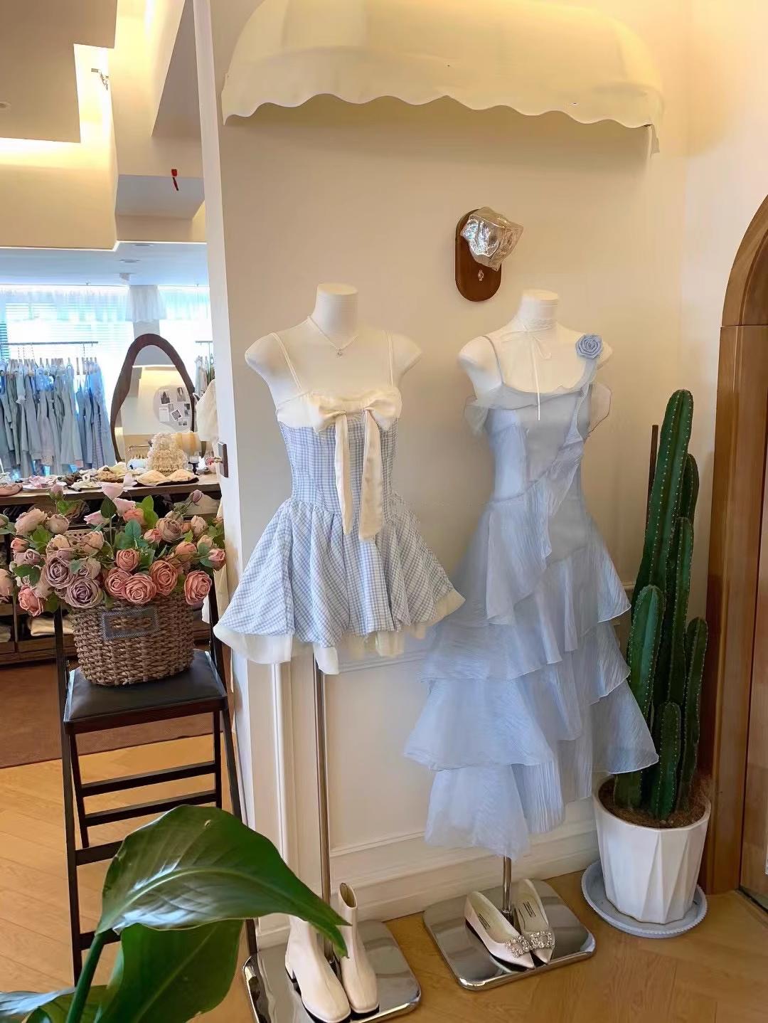 Classy Blue Ruffles Party Dress Birthday Dress S285