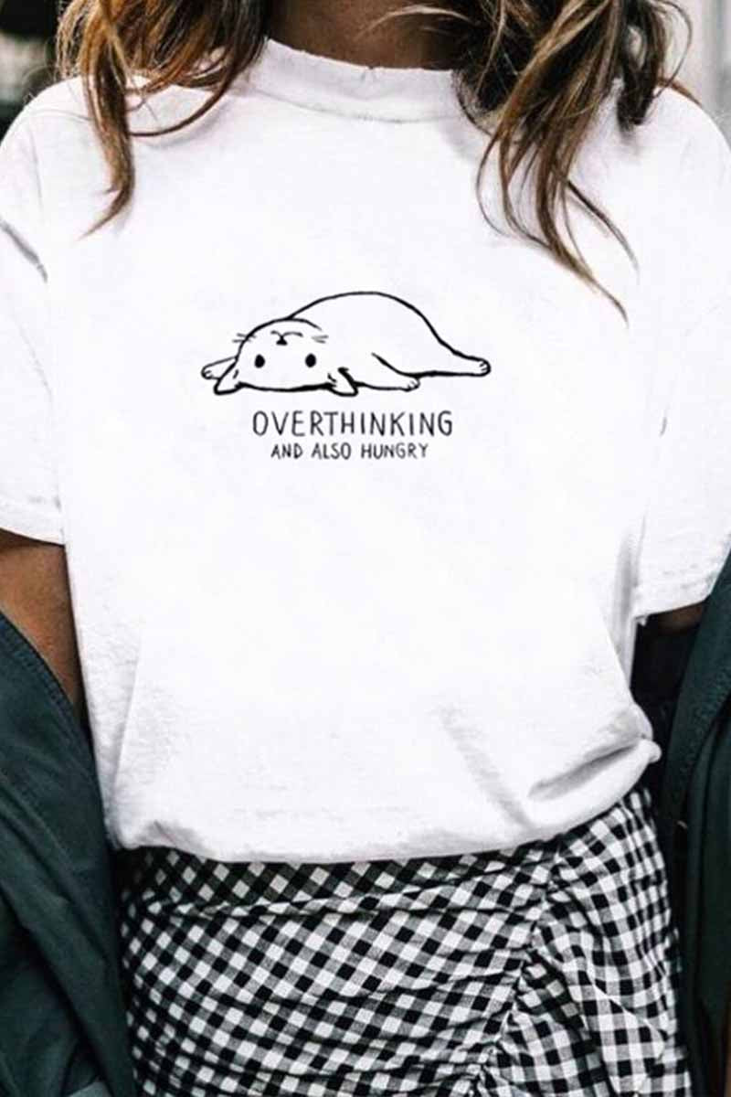 Florcoo Animal Print Short Sleeve Tops