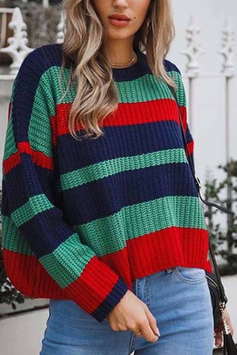 Florcoo Cozy Round Neck Loose Knit Sweater for Effortless Style