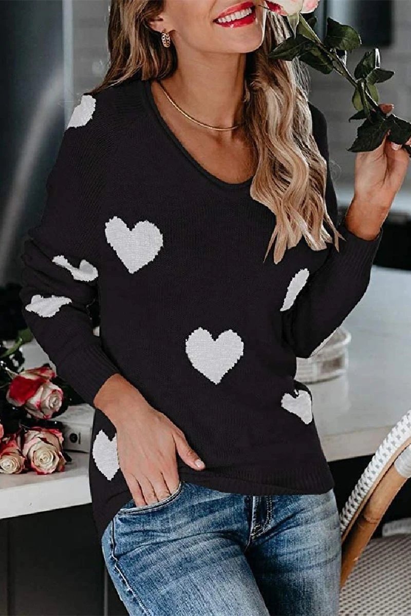 Florcoo Loose V-Neck Knitted Sweater in Five Chic Colors