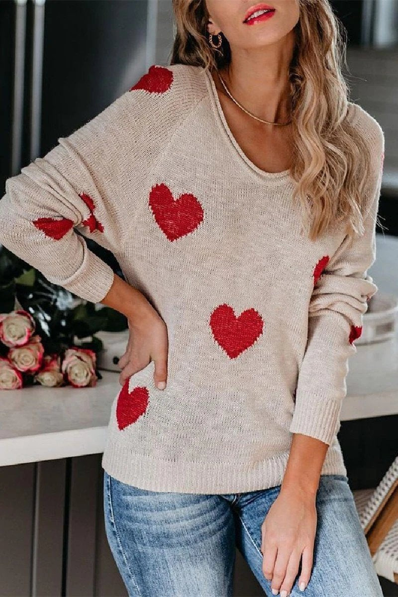 Florcoo Loose V-Neck Knitted Sweater in Five Chic Colors