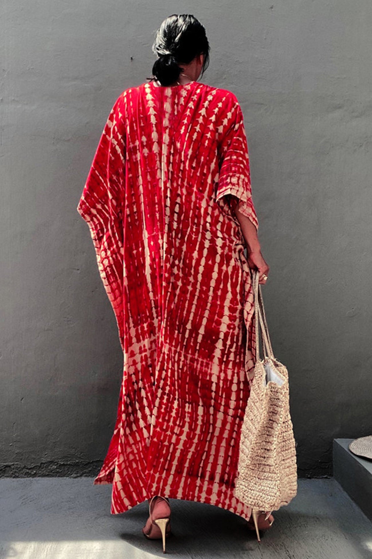 Tie Dye Slit Beach Cover-up Maxi Dress