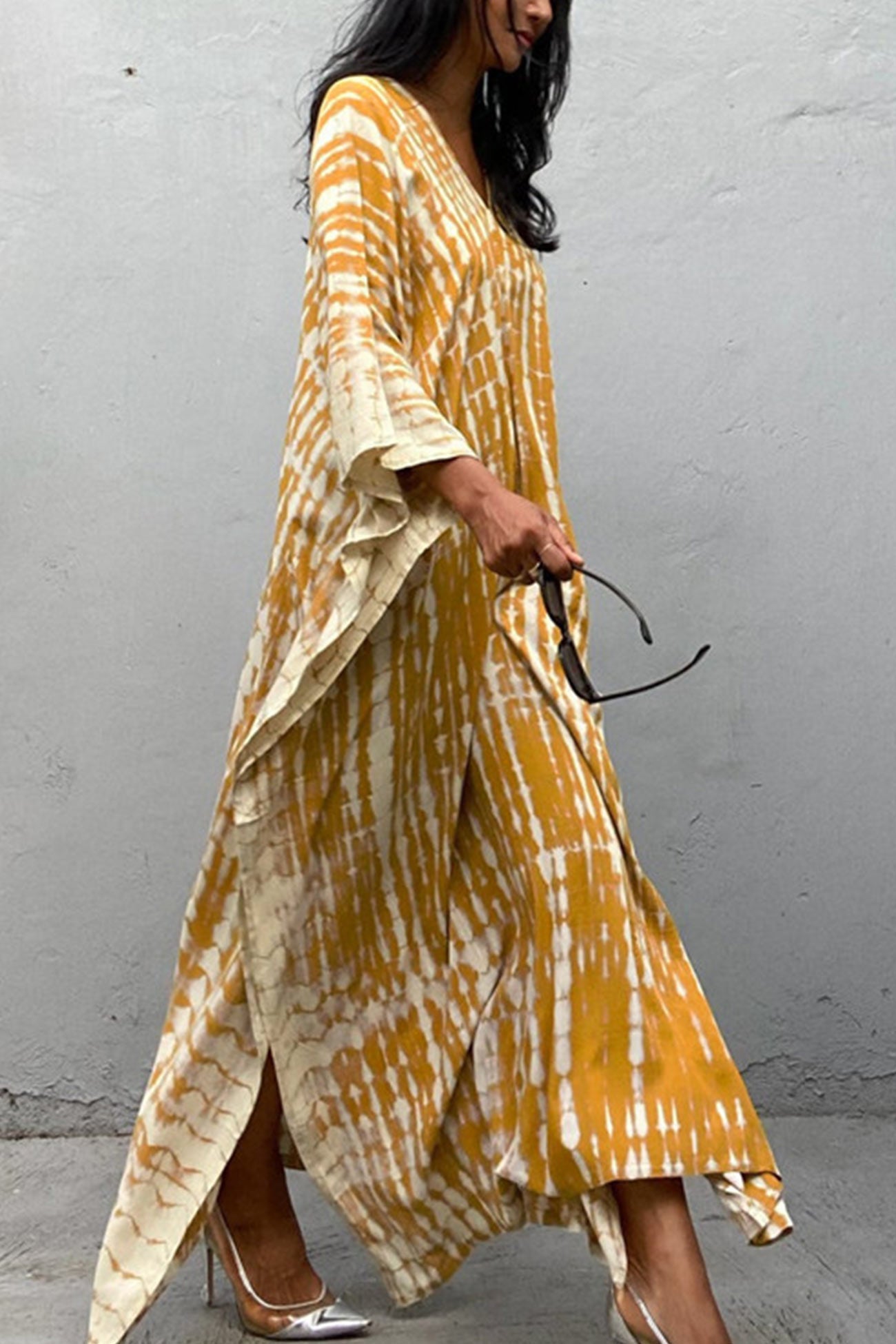 Tie Dye Slit Beach Cover-up Maxi Dress