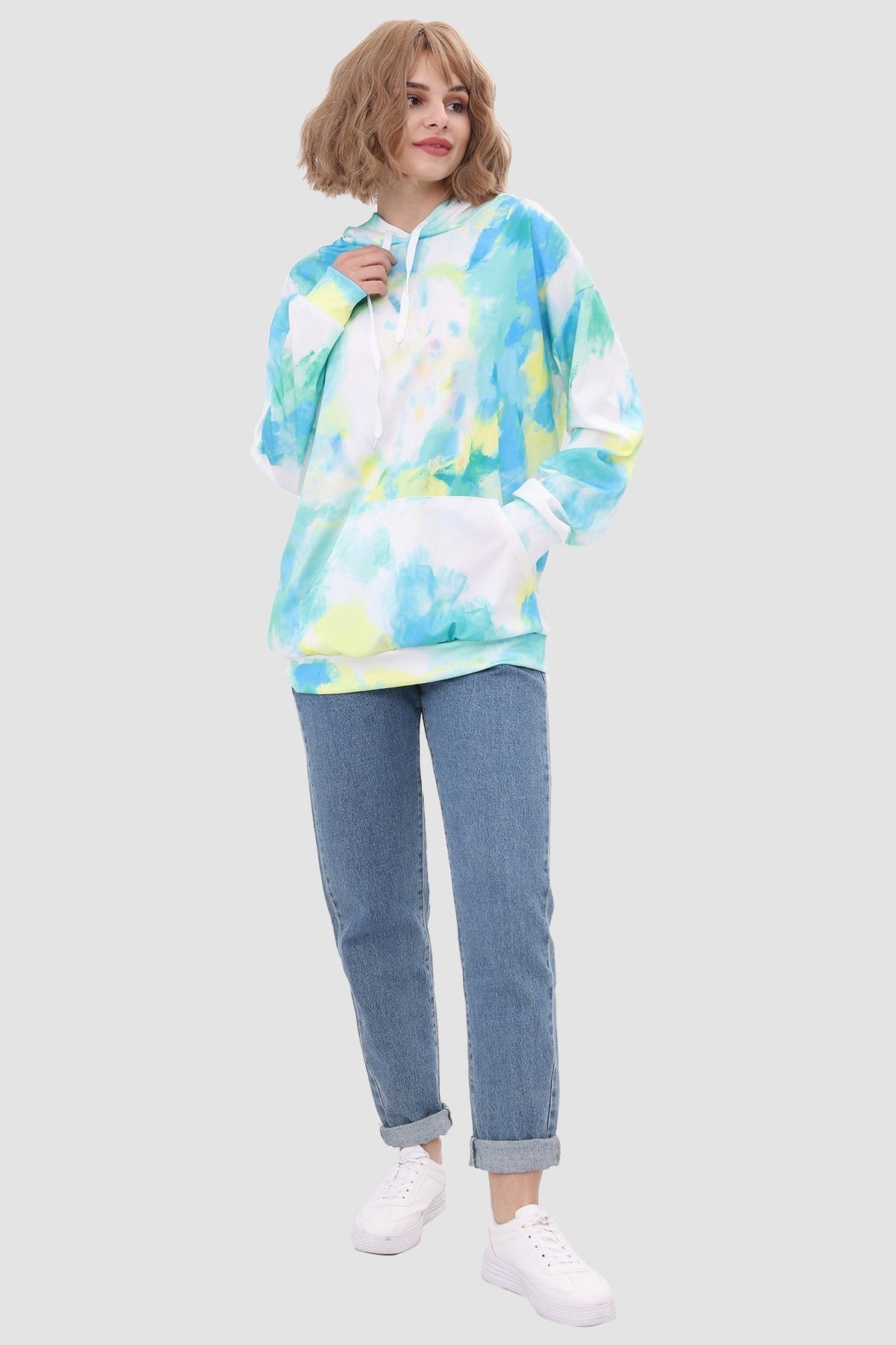 With Tie Hoodie Dye Drawstring 9
