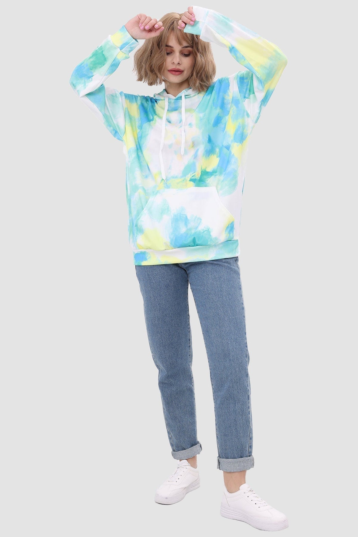 With Tie Hoodie Dye Drawstring 10