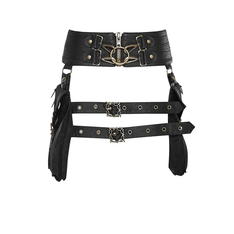 Punk Rivet Skull Retro Rock Waist Bag Gothic Shoulder Bag - Fashionpara