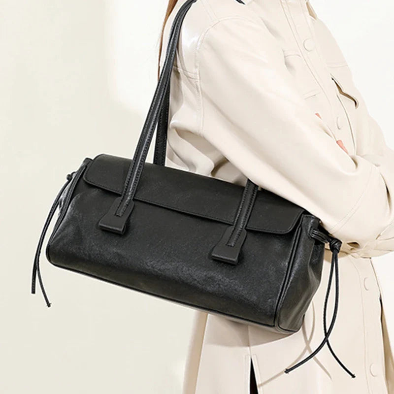 Cow Genuine Leather Luxury Satchel Shoulder Bag