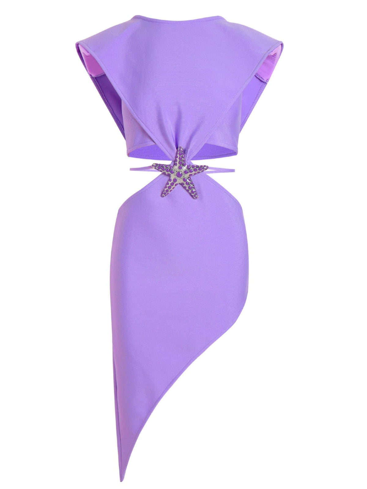 Starfish Embellished Cutout Asymmetric Bandage Midi Dress 6