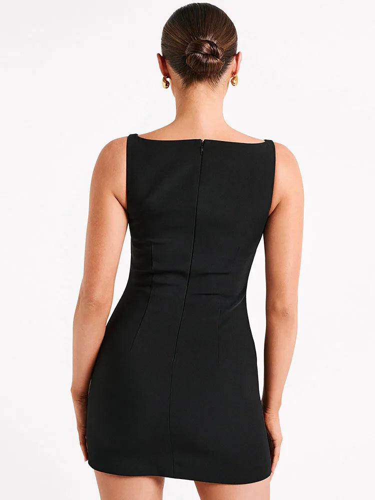 Patchwork Sleeveless Mini Dress