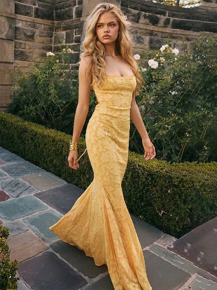 Elegant Maxi Mermaid Spaghetti Strap Dress