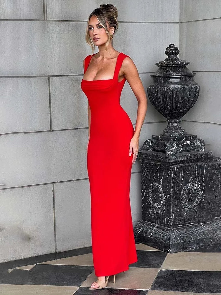 Elegant Maxi Slim Bodycon Vacation Dress