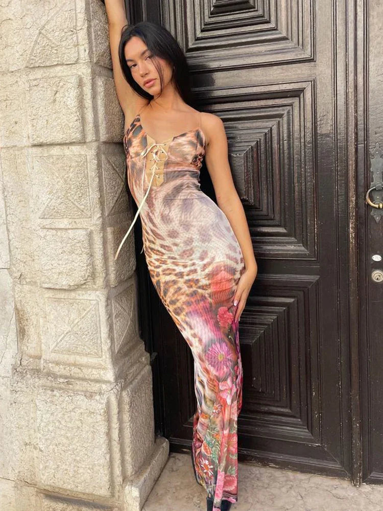 Print Elegant Maxi Vacation Dress