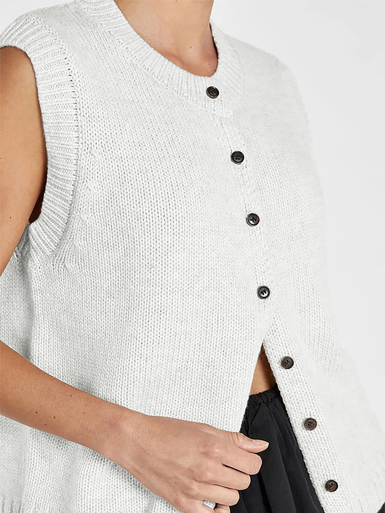 Casual Knit Tank Top Cardigan