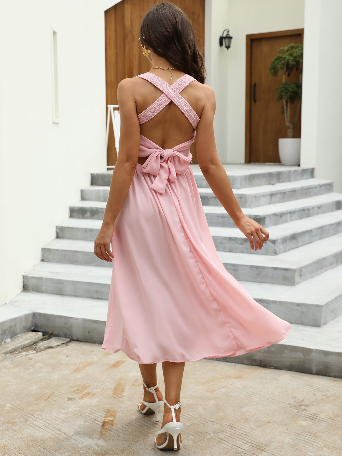 KittenAlarm - Tube top dress halter bow tie dress