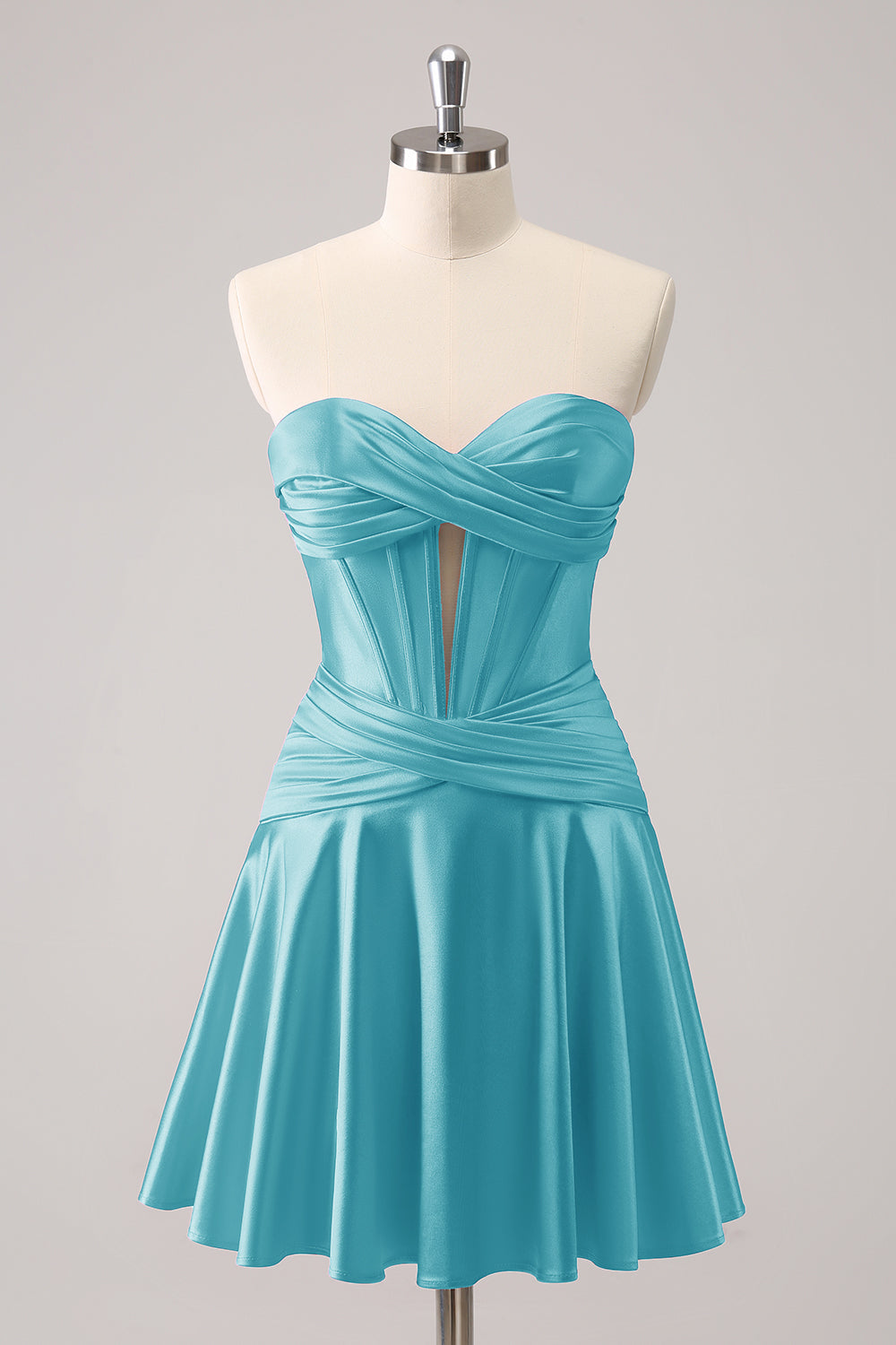 Fuchsia A-Line Sweetheart Corset Short Homecoming Dress - Fashionpara