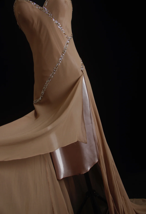 Classy Halter Chiffon Sequin Beaded Mermaid Long Wedding Guest Dress Formal Party Dress D1663