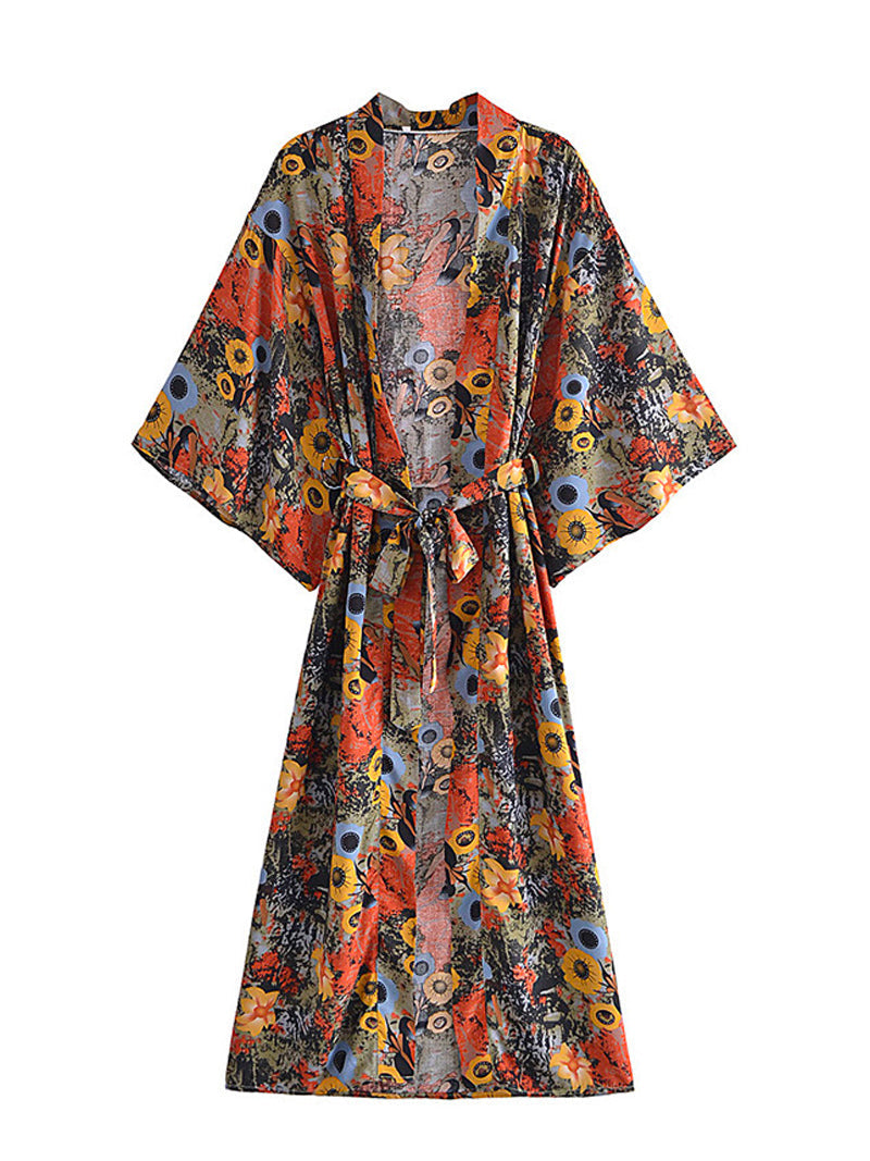 Women Retro Kimono Dressing Gown - Fashionpara
