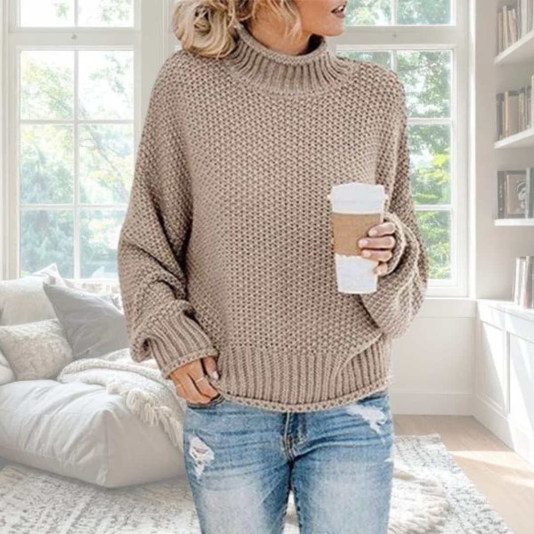 Turtleneck Chunky Cable Knit Sweater 7