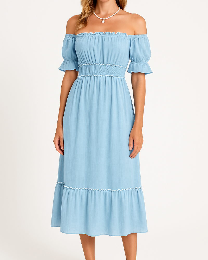 Off Shoulder Midi Dress