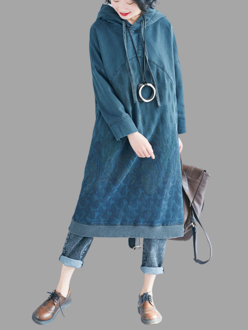 mid-length Hoodies, Oversize Sweatshirt With Styish Design, printed Hooded Sweater,peacock print hooded - Fashionpara