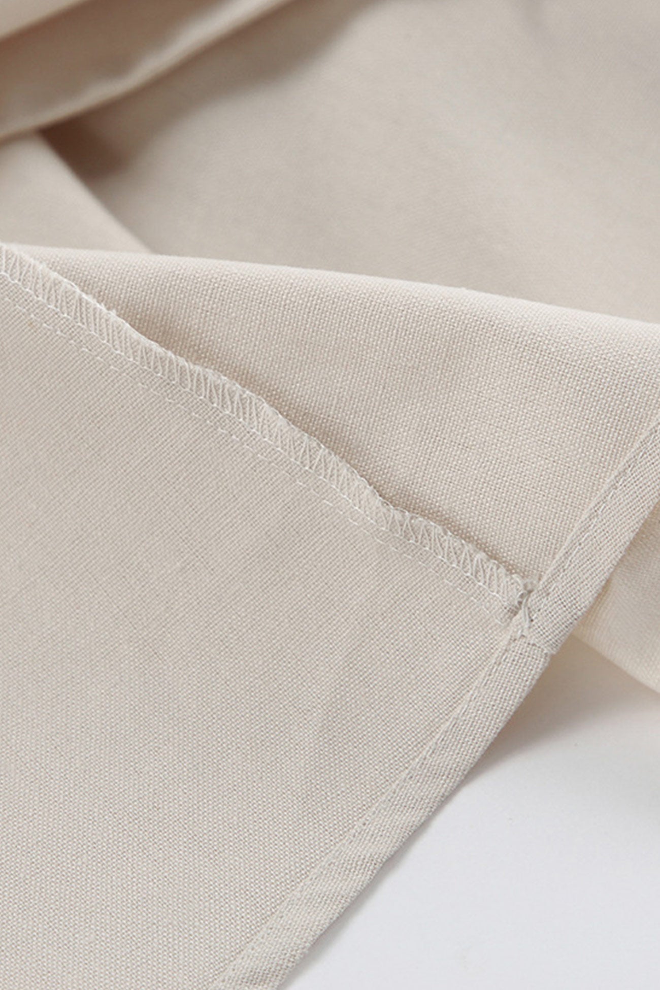 V Neck Single-breasted Cotton Linen A-line Dress