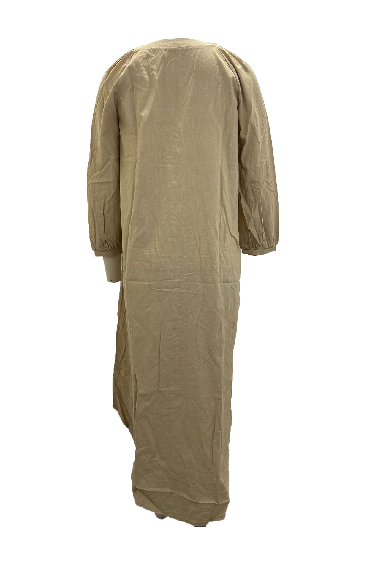 V Neck Single-breasted Long Sleeve Dress