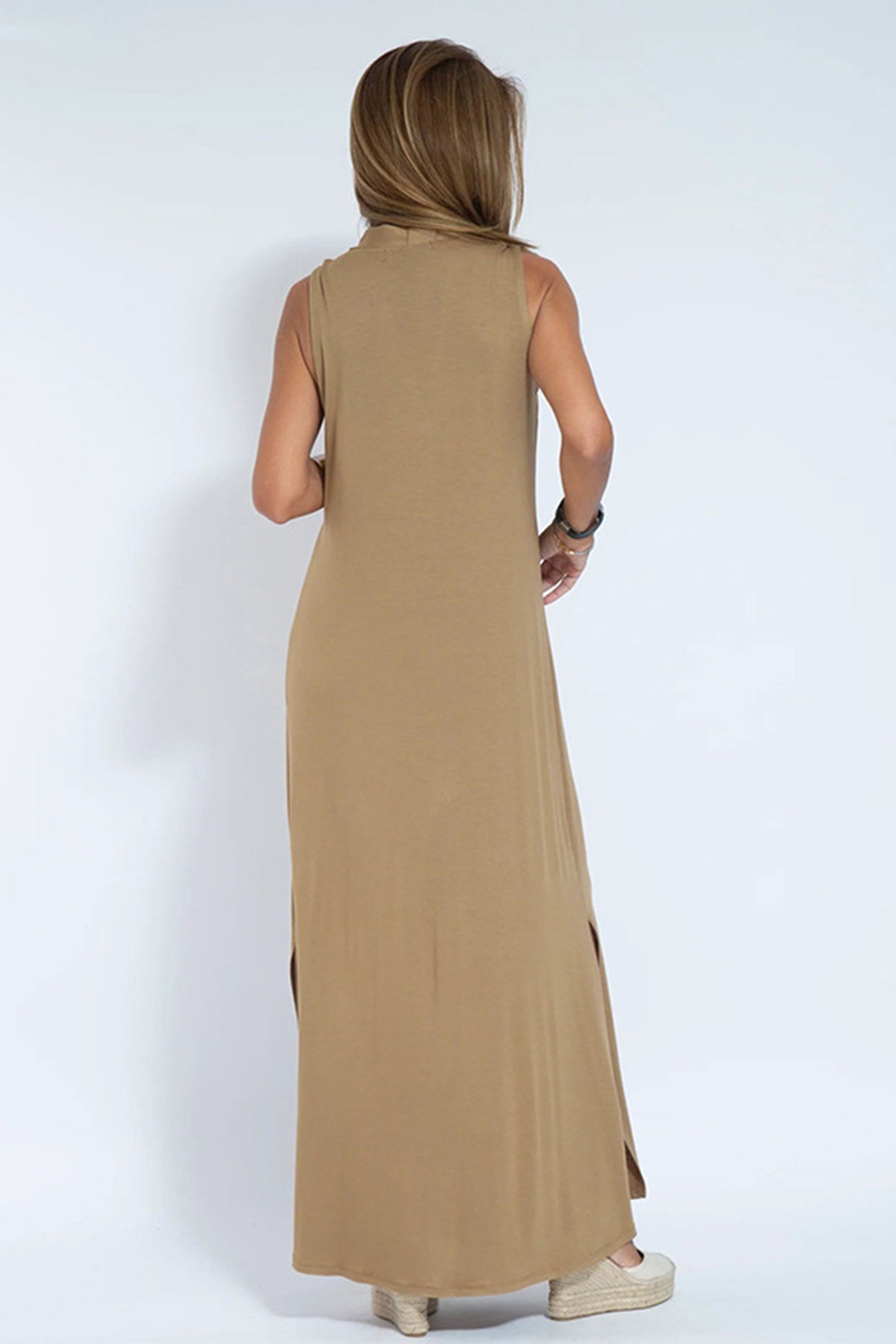 Stylish V Neck Tank Dress and Long Cardigan Set for You