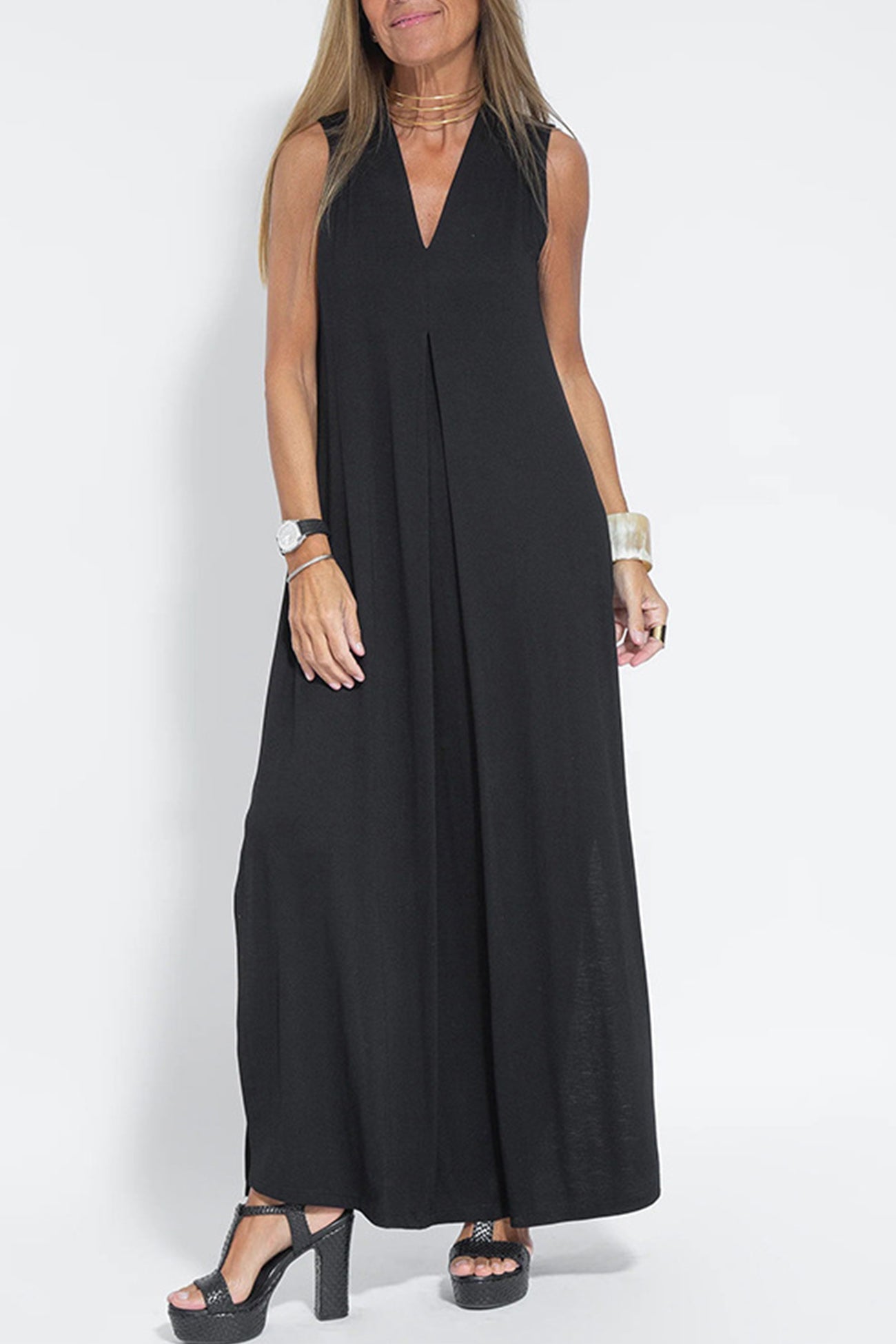 Stylish V Neck Tank Dress and Long Cardigan Set for You