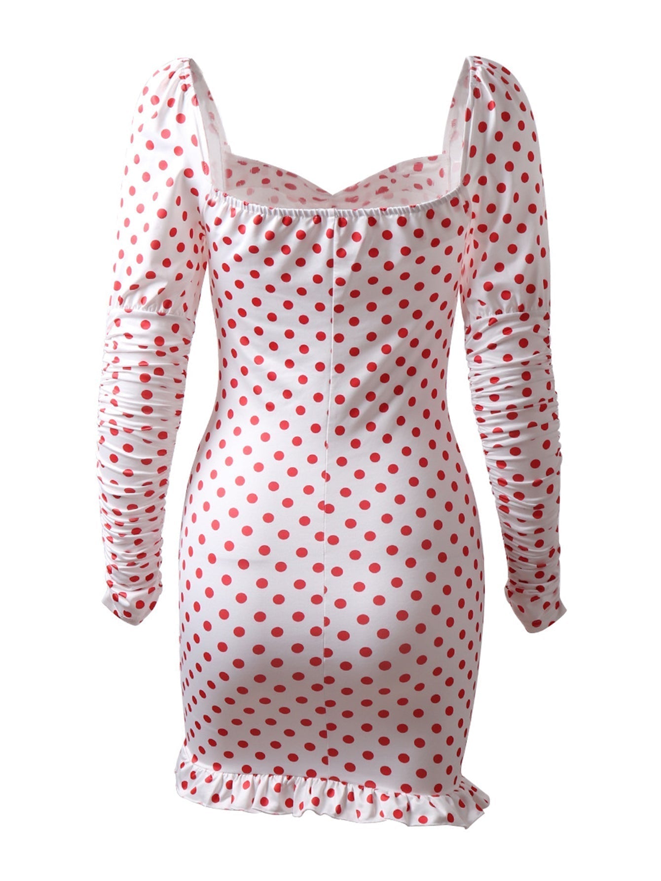 V-neck Polka Dot Dress - Fashionpara