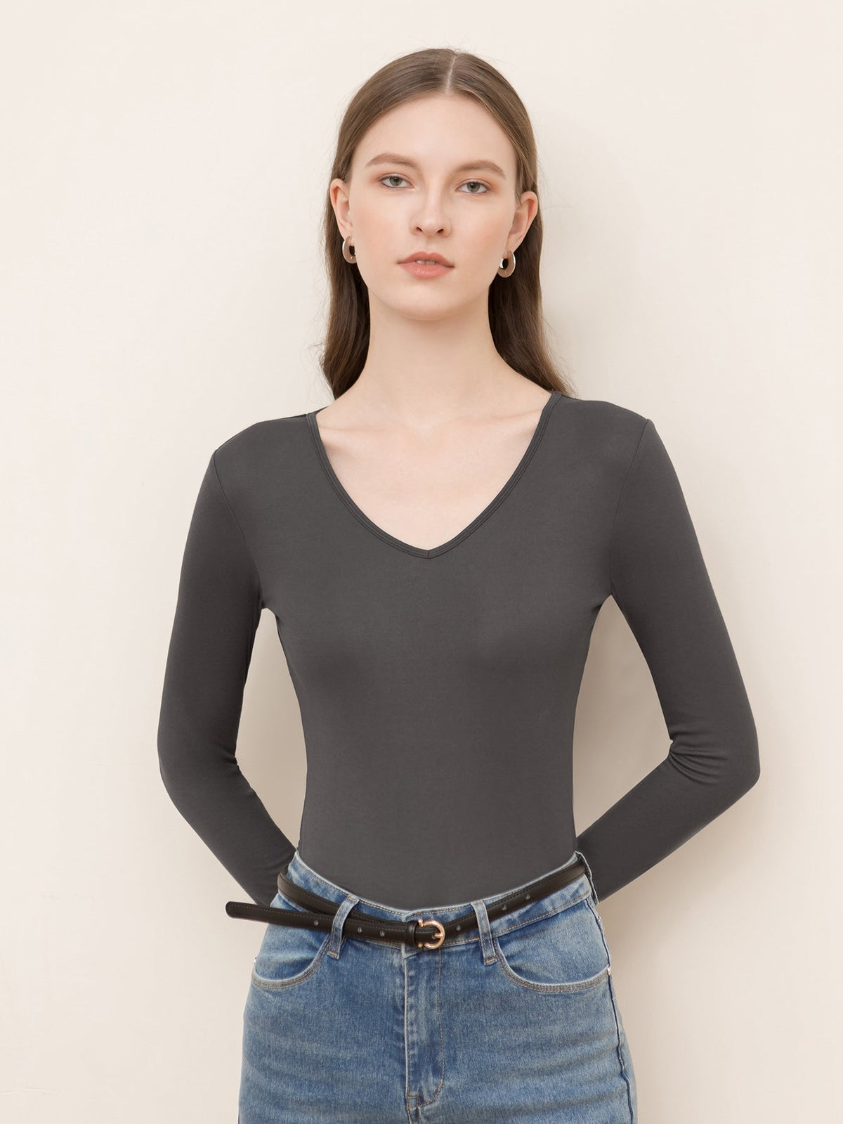 KittenAlarm - V-neck slim crop top
