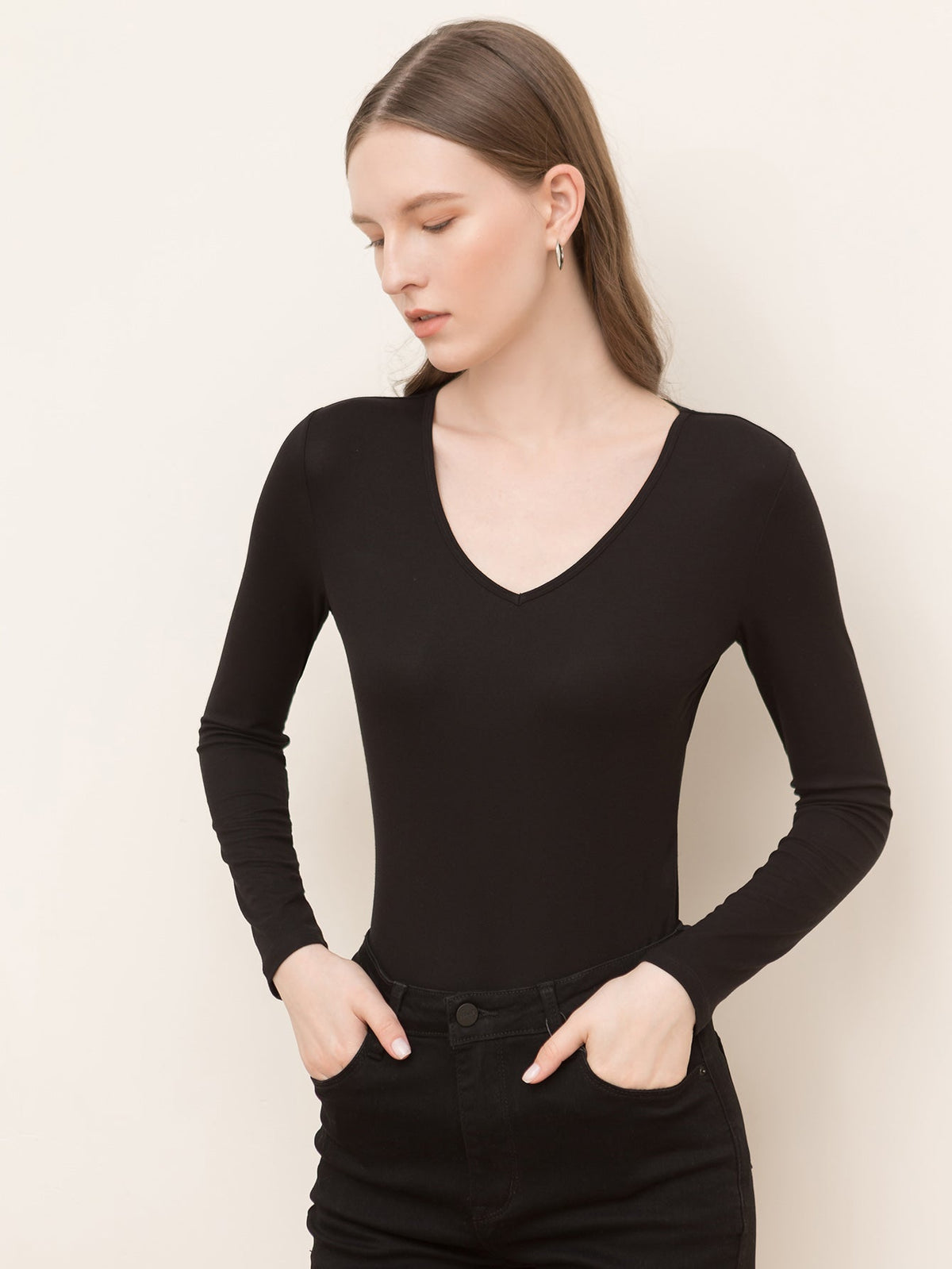 KittenAlarm - V-neck slim crop top