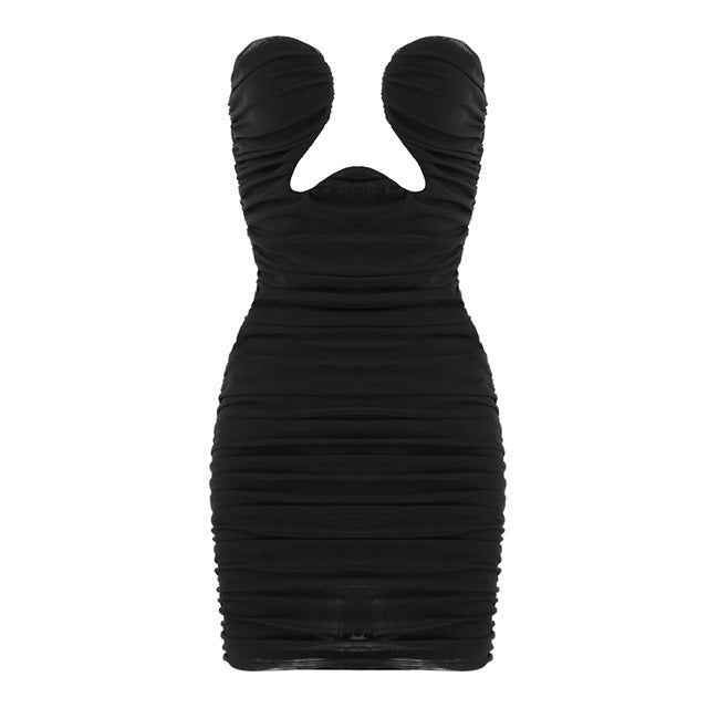 Strapless Sweetheart Ruched Bodycon Mini Dress 9
